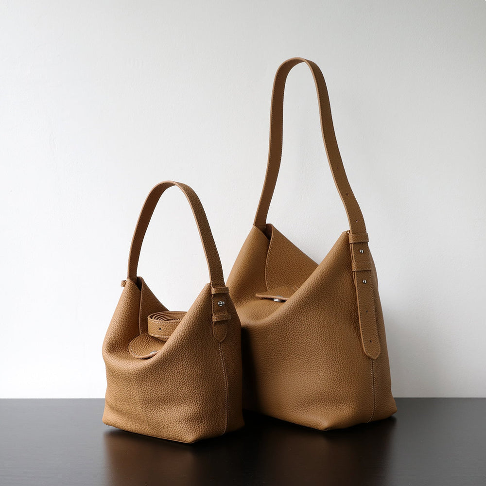 Handcrafted Top Grain Cowhide Leather Slouchy Bucket Bag | Women's Shoulder & Top-Handle Purse