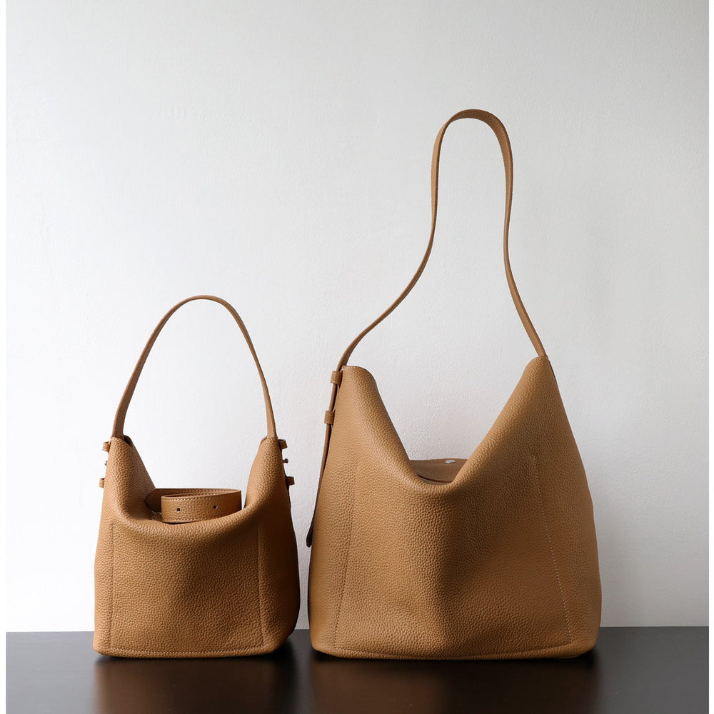 Handcrafted Top Grain Cowhide Leather Slouchy Bucket Bag | Women's Shoulder & Top-Handle Purse