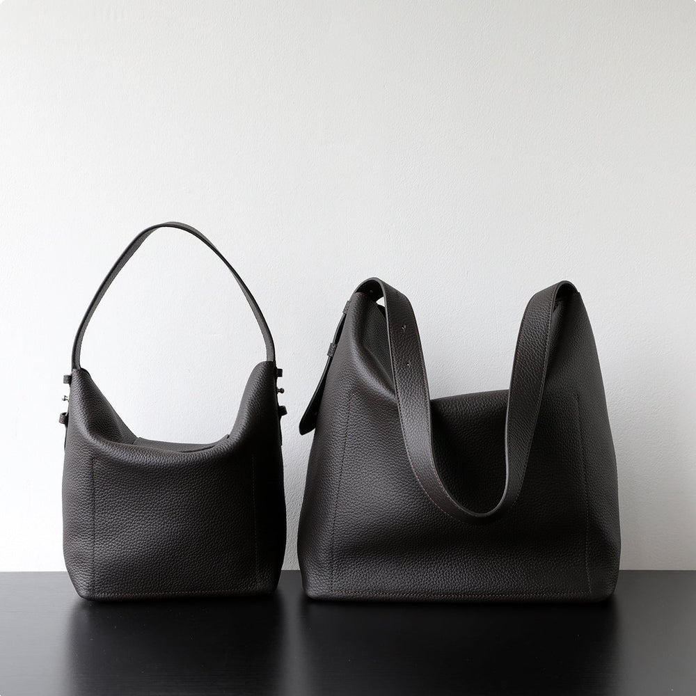 Handcrafted Top Grain Cowhide Leather Slouchy Bucket Bag | Women's Shoulder & Top-Handle Purse