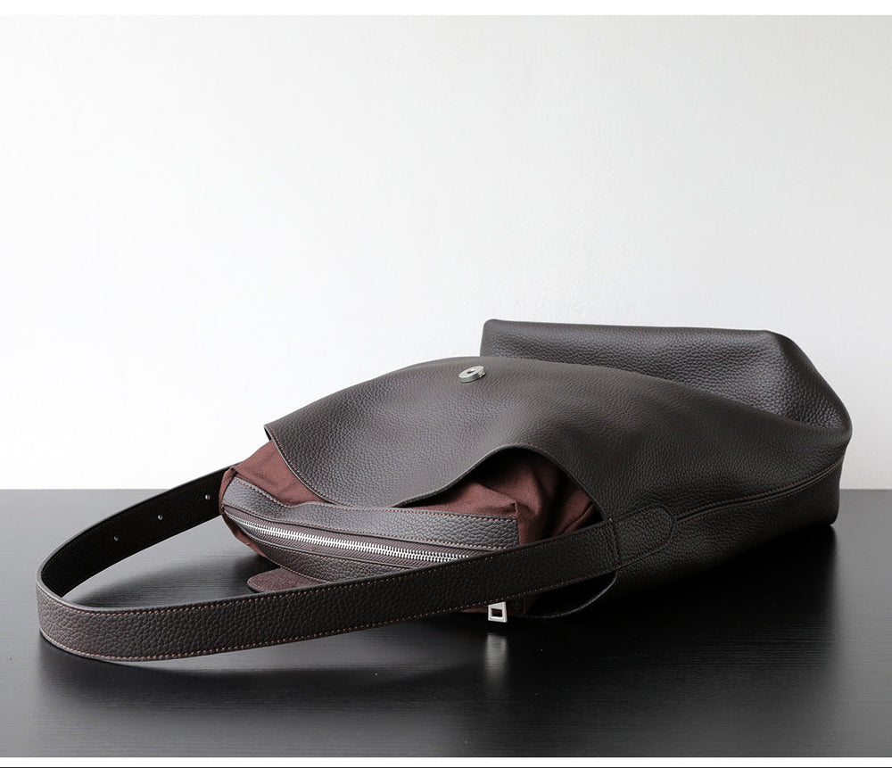 Handcrafted Top Grain Cowhide Leather Slouchy Bucket Bag | Women's Shoulder & Top-Handle Purse