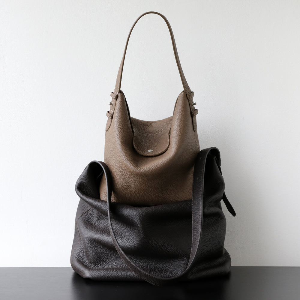 Handcrafted Top Grain Cowhide Leather Slouchy Bucket Bag | Women's Shoulder & Top-Handle Purse