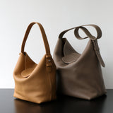 Handcrafted Top Grain Cowhide Leather Slouchy Bucket Bag | Women's Shoulder & Top-Handle Purse