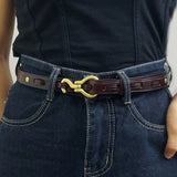 Handcrafted Women Leather Retro Black Belt, Women Chic Belt, Skinny Design Belt, Gift for Her/Him, Leather Women's Men's Designer Belt