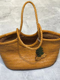 Handcrafted Woven Leather Tote Bag, Full Grain Leather Hand Woven Triple Jump Bamboo Style Ladies HOBO Bag, Summer Holiday Woven Bag