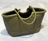 Handcrafted Woven Leather Tote Bag, Full Grain Leather Hand Woven Triple Jump Bamboo Style Ladies HOBO Bag, Summer Holiday Woven Bag