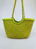 Handcrafted Woven Leather Tote Bag, Full Grain Leather Hand Woven Triple Jump Bamboo Style Ladies HOBO Bag, Summer Holiday Woven Bag