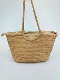 Handcrafted Woven Leather Tote Bag, Full Grain Leather Hand Woven Triple Jump Bamboo Style Ladies HOBO Bag, Summer Holiday Woven Bag
