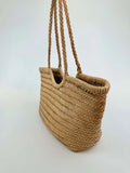 Handcrafted Woven Leather Tote Bag, Full Grain Leather Hand Woven Triple Jump Bamboo Style Ladies HOBO Bag, Summer Holiday Woven Bag