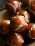 Handmade Cowhide Leather Baseball | 7.5cm Handcrafted Decorative Display Ball | Luxury Leather Baseball Gift