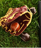 Handmade Cowhide Leather Baseball | 7.5cm Handcrafted Decorative Display Ball | Luxury Leather Baseball Gift