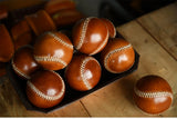 Handmade Cowhide Leather Baseball | 7.5cm Handcrafted Decorative Display Ball | Luxury Leather Baseball Gift