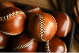 Handmade Cowhide Leather Baseball | 7.5cm Handcrafted Decorative Display Ball | Luxury Leather Baseball Gift