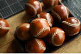Handmade Cowhide Leather Baseball | 7.5cm Handcrafted Decorative Display Ball | Luxury Leather Baseball Gift