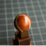 Handmade Cowhide Leather Baseball | 7.5cm Handcrafted Decorative Display Ball | Luxury Leather Baseball Gift