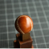 Handmade Cowhide Leather Baseball | 7.5cm Handcrafted Decorative Display Ball | Luxury Leather Baseball Gift
