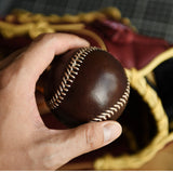 Handmade Cowhide Leather Baseball | 7.5cm Handcrafted Decorative Display Ball | Luxury Leather Baseball Gift