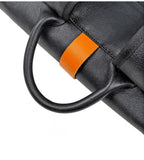 Handmade Full Grain Leather Roll-Top Backpack, Men’s Large Travel Bag & 14" Laptop Rucksack