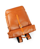Handmade Full Grain Leather Roll-Top Backpack, Men’s Large Travel Bag & 14" Laptop Rucksack