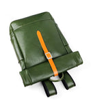 Handmade Full Grain Leather Roll-Top Backpack, Men’s Large Travel Bag & 14" Laptop Rucksack