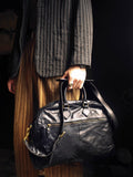 Handmade Italian Full-Grain Leather Vintage Duffle Bag – Solid Brass Hardware | Weekend Travel Bag with Detachable Shoulder Strap