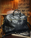 Handmade Italian Full-Grain Leather Vintage Duffle Bag – Solid Brass Hardware | Weekend Travel Bag with Detachable Shoulder Strap