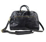 Handmade Italian Full-Grain Leather Vintage Duffle Bag – Solid Brass Hardware | Weekend Travel Bag with Detachable Shoulder Strap