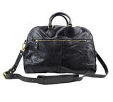 Handmade Italian Full-Grain Leather Vintage Duffle Bag – Solid Brass Hardware | Weekend Travel Bag with Detachable Shoulder Strap