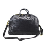 Handmade Italian Full-Grain Leather Vintage Duffle Bag – Solid Brass Hardware | Weekend Travel Bag with Detachable Shoulder Strap