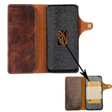 Handmade Leather iPhone and Samsung Case: Vintage Style Mobile Wallet Cases, Card Slots & Strap