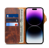 Handmade Leather iPhone and Samsung Case: Vintage Style Mobile Wallet Cases, Card Slots & Strap