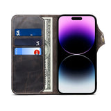 Handmade Leather iPhone and Samsung Case: Vintage Style Mobile Wallet Cases, Card Slots & Strap