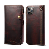 Handmade Leather iPhone and Samsung Case: Vintage Style Mobile Wallet Cases, Card Slots & Strap