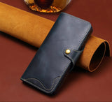 Handmade Leather iPhone and Samsung Case: Vintage Style Mobile Wallet Cases, Card Slots & Strap