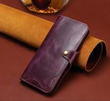 Handmade Leather iPhone and Samsung Case: Vintage Style Phone Cases, Card Slots & Strap