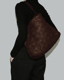 Handmade Soft Vegan Leather Woven Tote Bag for Women, Large Minimalist Commuter Shoulder Bag with Inner Pouch