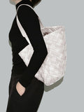 Handmade Soft Vegan Leather Woven Tote Bag for Women, Large Minimalist Commuter Shoulder Bag with Inner Pouch