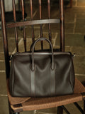 Handmade Top Grain Leather Bag, Luxury Boston Satchel & Crossbody Bag for Traveling, Best Everyday Carry Bag for Women Ebony