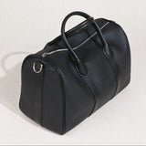 Handmade Top Grain Leather Bag, Luxury Boston Satchel & Crossbody Bag for Traveling, Best Everyday Carry Bag for Women Black