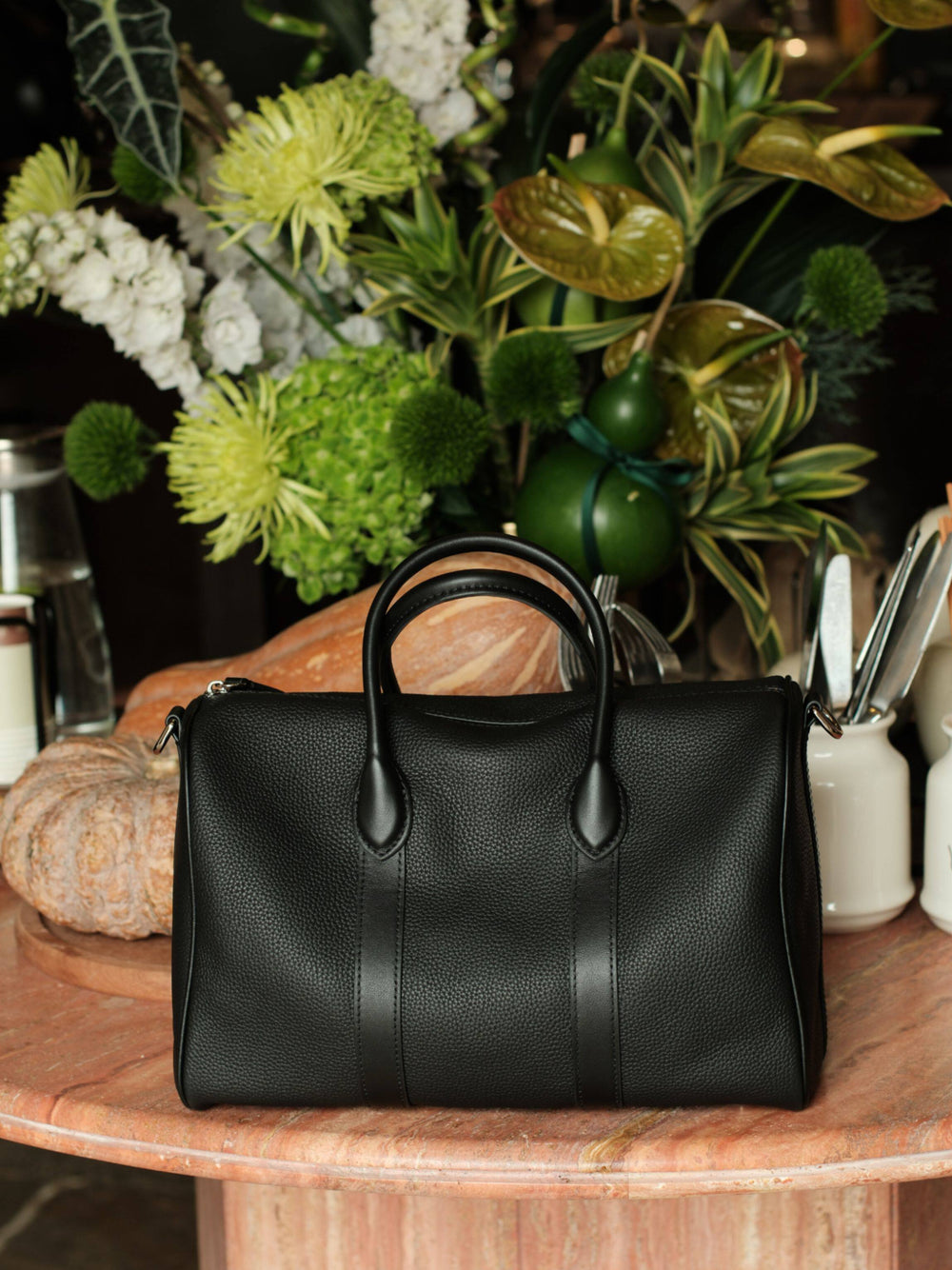 Handmade Top Grain Leather Bag, Luxury Boston Satchel & Crossbody Bag for Traveling, Best Everyday Carry Bag for Women Black