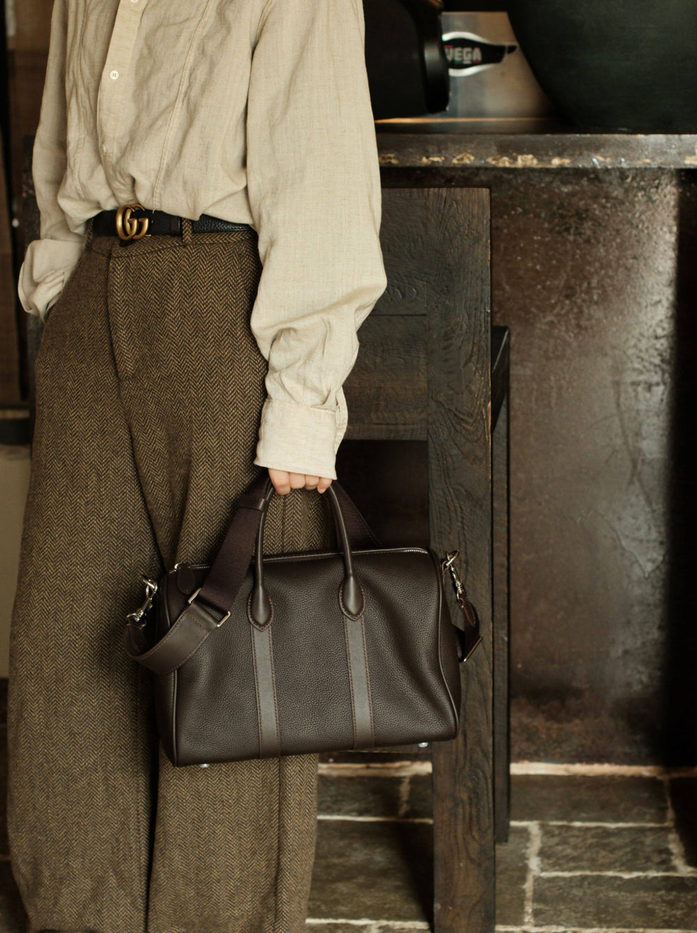 Handmade Top Grain Leather Bag, Luxury Boston Satchel & Crossbody Bag for Traveling, Best Everyday Carry Bag for Women Ebony