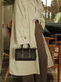 Handmade Top Grain Leather Bag, Luxury Boston Satchel & Crossbody Bag for Traveling, Best Everyday Carry Bag for Women Ebony