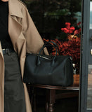 Handmade Top Grain Leather Bag, Luxury Boston Satchel & Crossbody Bag for Traveling, Best Everyday Carry Bag for Women Black