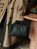 Handmade Top Grain Leather Bag, Luxury Boston Satchel & Crossbody Bag for Traveling, Best Everyday Carry Bag for Women Black