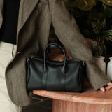 Handmade Top Grain Leather Bag, Luxury Boston Satchel & Crossbody Bag for Traveling, Best Everyday Carry Bag for Women Black