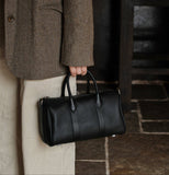 Handmade Top Grain Leather Bag, Luxury Boston Satchel & Crossbody Bag for Traveling, Best Everyday Carry Bag for Women Black
