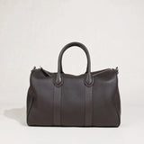 Handmade Top Grain Leather Bag, Luxury Boston Satchel & Crossbody Bag for Traveling, Best Everyday Carry Bag for Women Ebony
