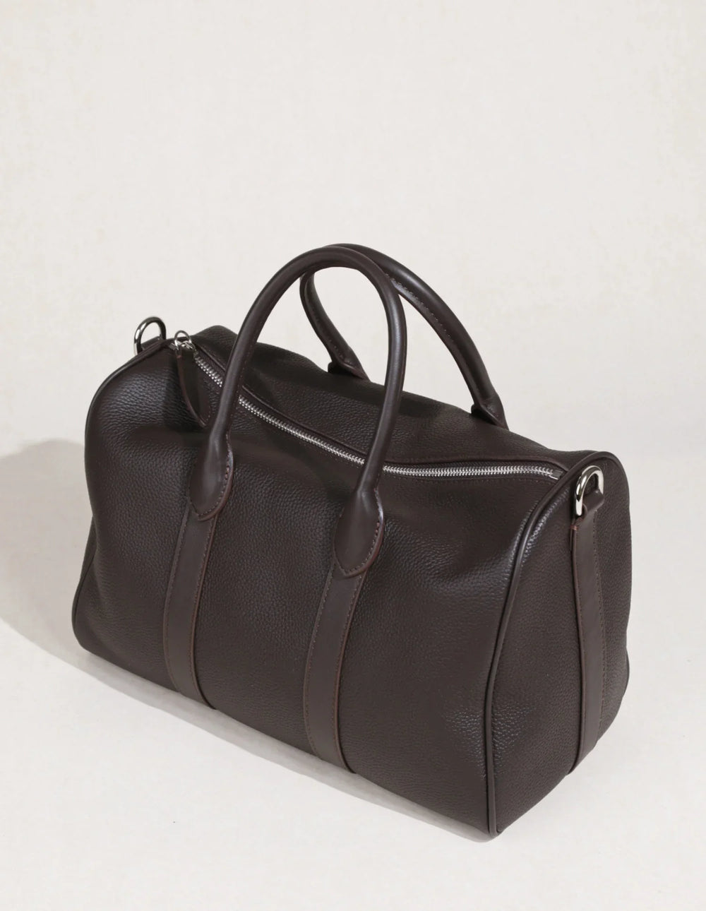 Handmade Top Grain Leather Bag, Luxury Boston Satchel & Crossbody Bag for Traveling, Best Everyday Carry Bag for Women Ebony