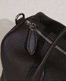 Handmade Top Grain Leather Bag, Luxury Boston Satchel & Crossbody Bag for Traveling, Best Everyday Carry Bag for Women Ebony