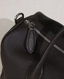 Handmade Top Grain Leather Bag, Luxury Boston Satchel & Crossbody Bag for Traveling, Best Everyday Carry Bag for Women Ebony