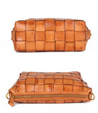 Handwoven Full Grain Leather Crossbody Bag | Vintage Women's Shoulder Bag